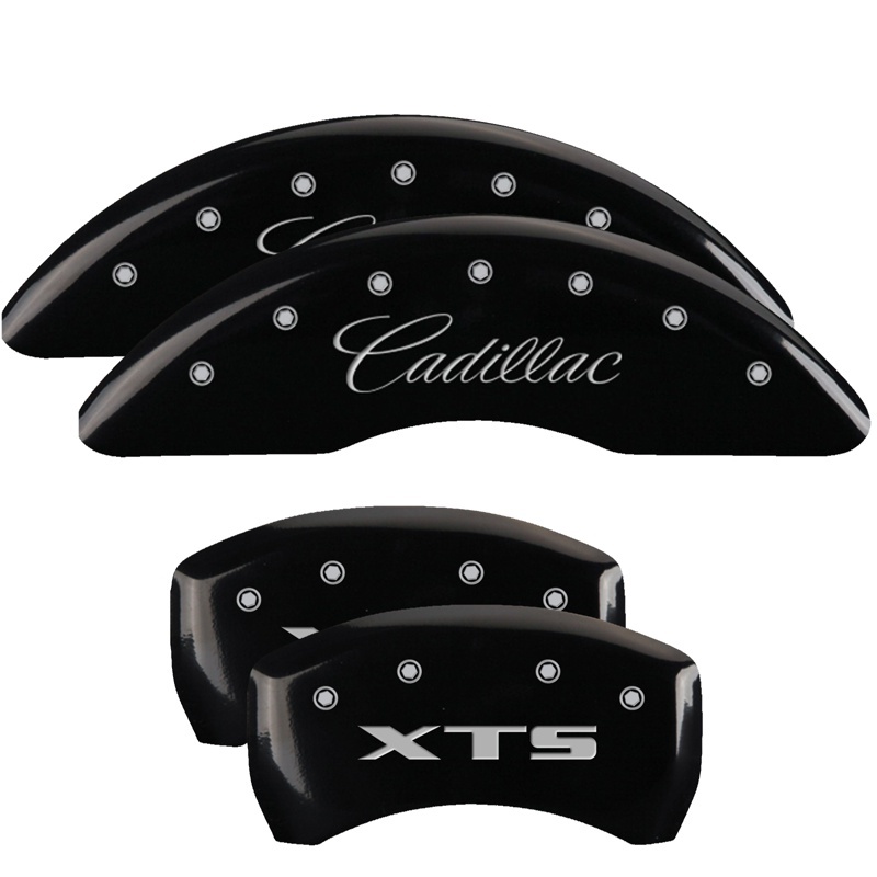 MGP 4 Caliper Covers Engraved Front Cadillac Engraved Rear XTS Black finish silver ch thumbnail 6