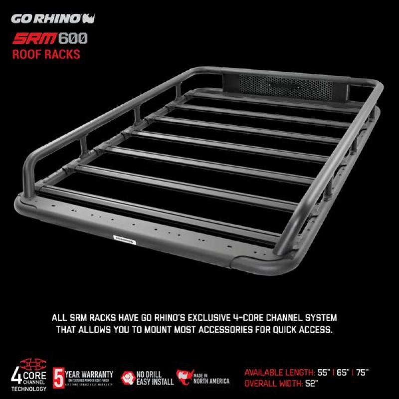 Go Rhino Universal 65in SRM 600 Basket Style Rack - Textured black thumbnail 6