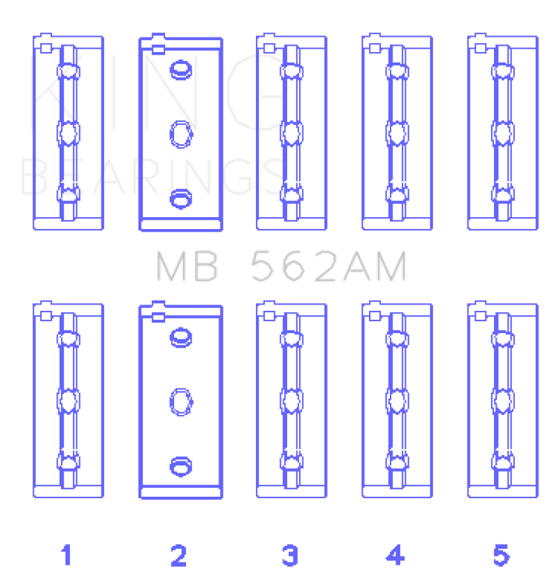 King Engine Bearings Fiat / Lancia / Seat 4cyl (Size STD) Main Bearing Set thumbnail 2