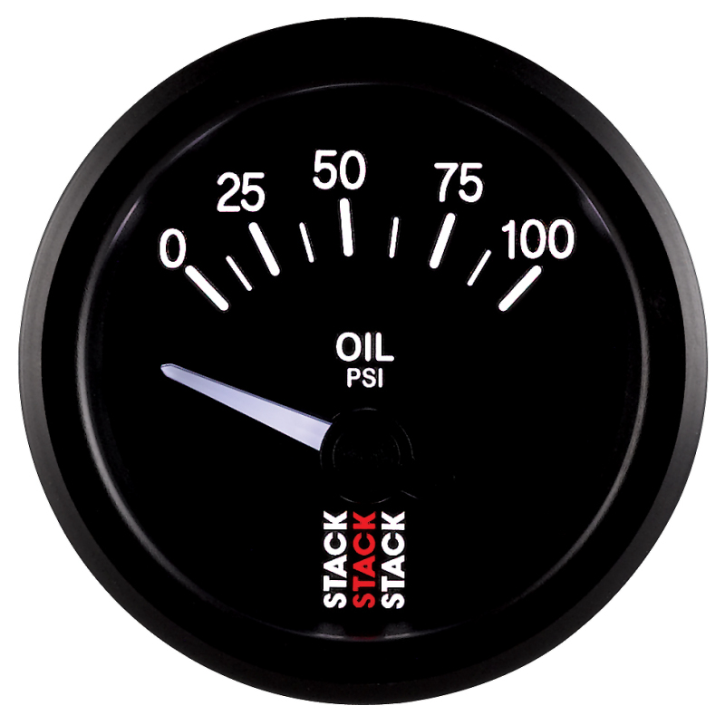 Autometer Stack Instruments 52mm 0-100 PSI 1/8in NPTF Electronic Oil Pressure Gauge - Black thumbnail 4
