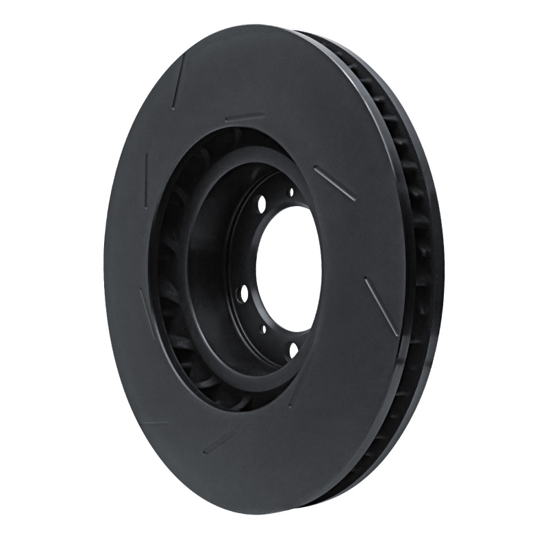 R1 14-21 Porsche Cayenne Right Front Slotted Black Brake Rotor