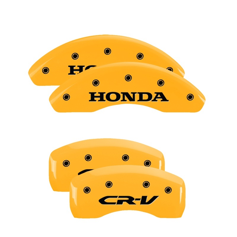 MGP 4 Caliper Covers Engraved Front Honda Engraved Rear CR-V Yellow finish black ch thumbnail 7