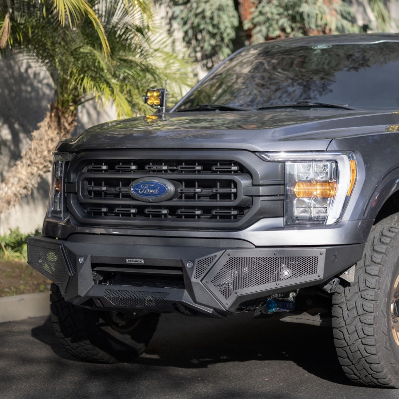Go Rhino 21-23 Ford F-150 (4dr) Element Front Bumper w/ Power Bar - Tex. Blk