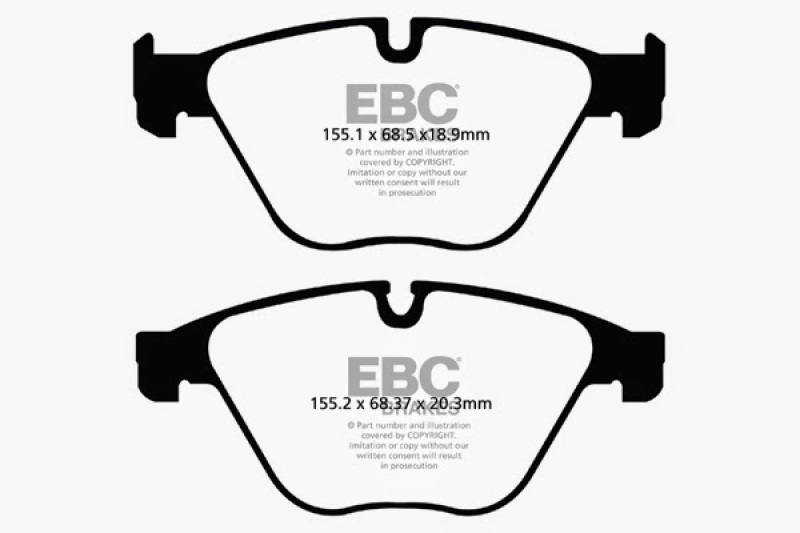 EBC 10+ BMW 535i 3.0 Turbo (F10) Yellowstuff Front Brake Pads thumbnail 7
