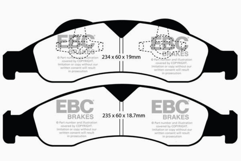 EBC 07-09 Ford Expedition 5.4 2WD Ultimax2 Front Brake Pads thumbnail 2