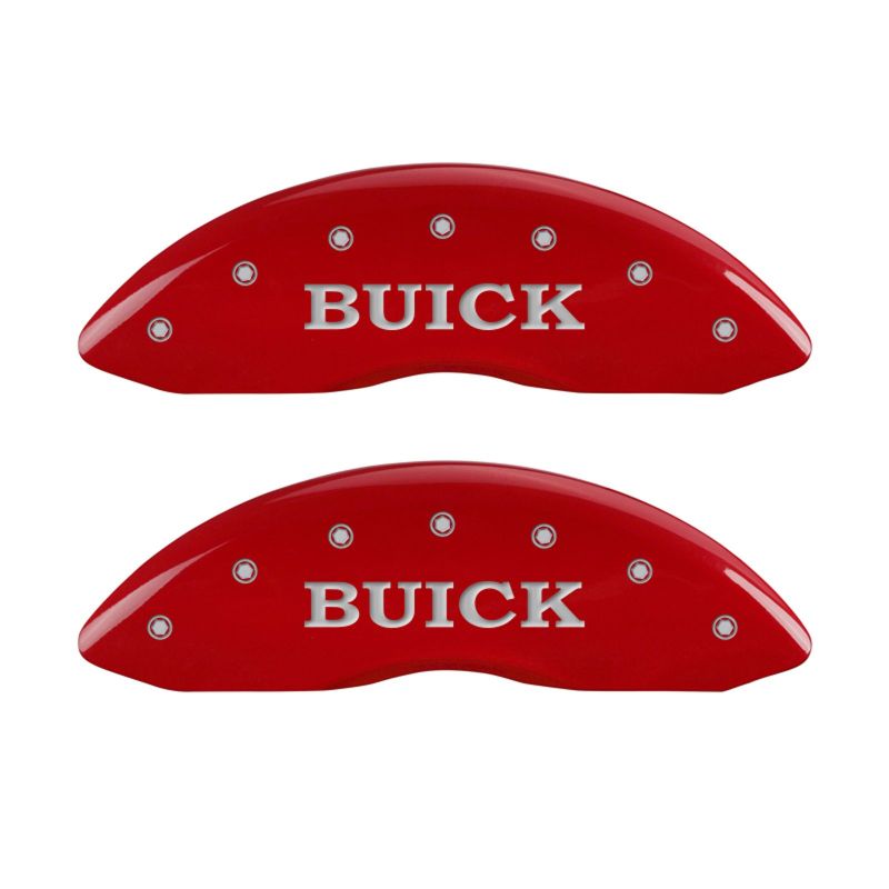 MGP 4 Caliper Covers Engraved Front Buick Engraved Rear Buick Shield Red finish silver ch thumbnail 5