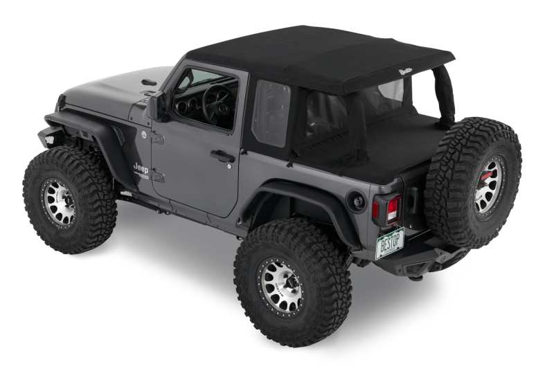 Bestop 18-26 Jeep Wrangler JL 2-Door Halftop Conversion Kit (Premium Black Twill)
