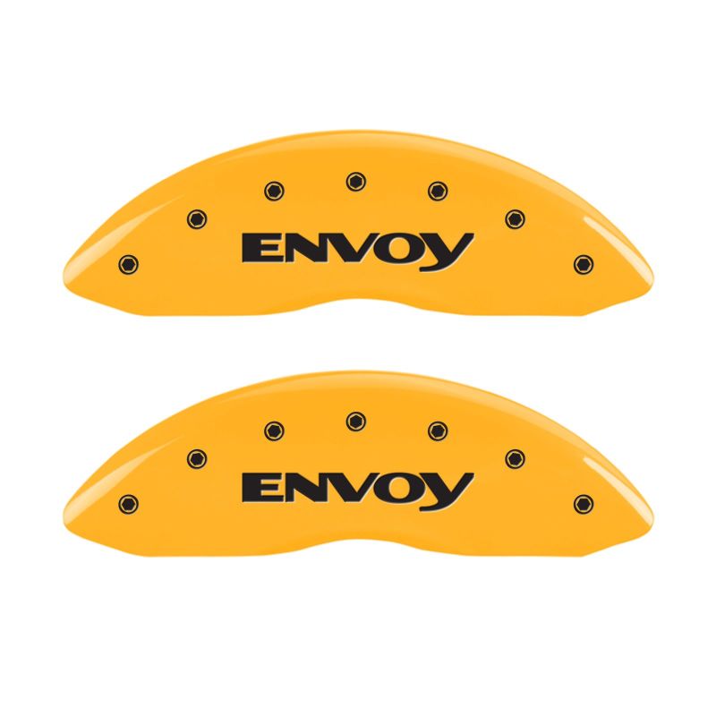 MGP 4 Caliper Covers Engraved Front & Rear Envoy Yellow Finish Black Char 2005 GMC Envoy XL thumbnail 7