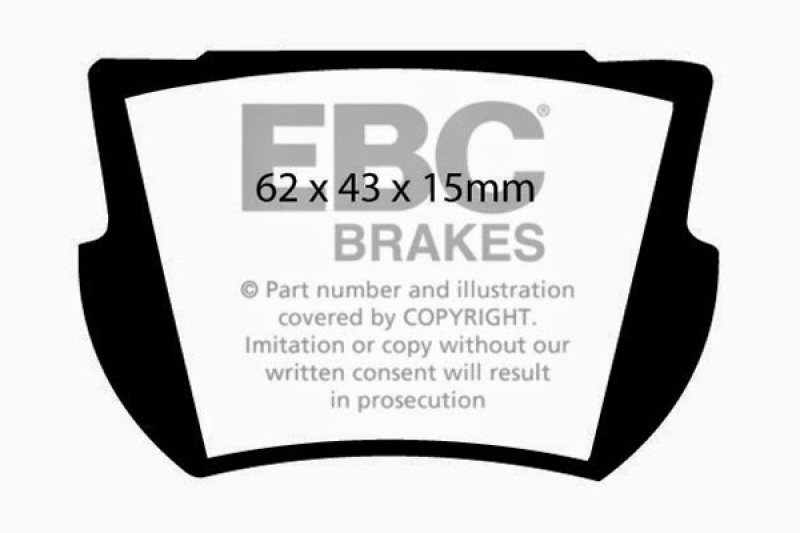 EBC 66-74 Lotus Elan 1.6 Greenstuff Rear Brake Pads thumbnail 5