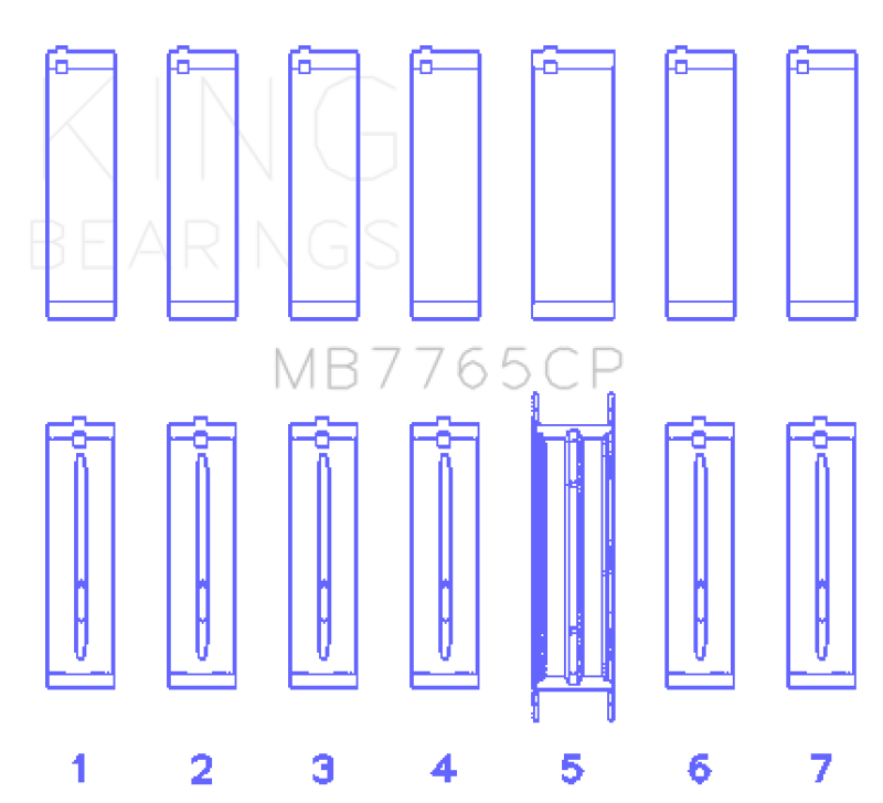 King Engine Bearings GMC 4.2 Vortec L6 (Size +0.030) Main Bearing Set thumbnail 2