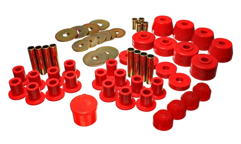 Energy Suspension 72-85 Dodge/Plymouth 1/2 & 3/4 Ton S/C Pickup Red Hyper-Flex Master Bushing Set thumbnail 5