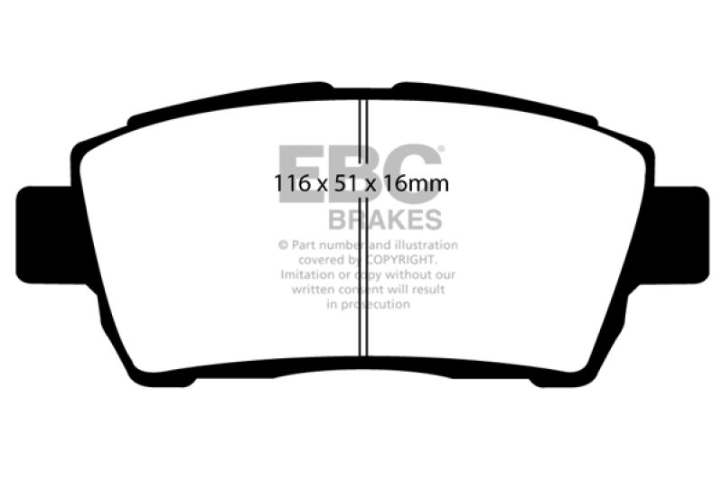 EBC 11-15 Scion IQ 1.3 Redstuff Front Brake Pads thumbnail 3