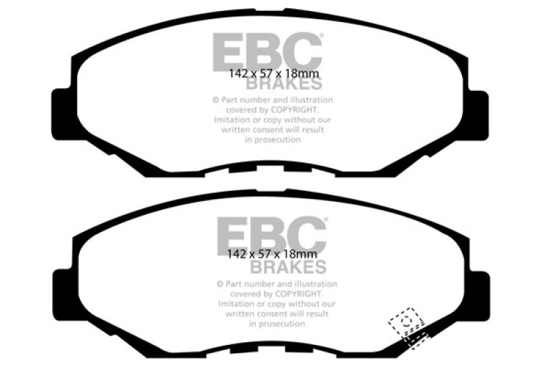 EBC 02-04 Honda CR-V 2.4 Greenstuff Front Brake Pads thumbnail 3