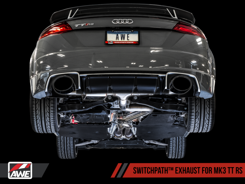 AWE Tuning 18-19 Audi TT RS 2.5L Turbo Coupe 8S/MK3 SwitchPath Exhaust w/Diamond Black RS-Style Tips thumbnail 5