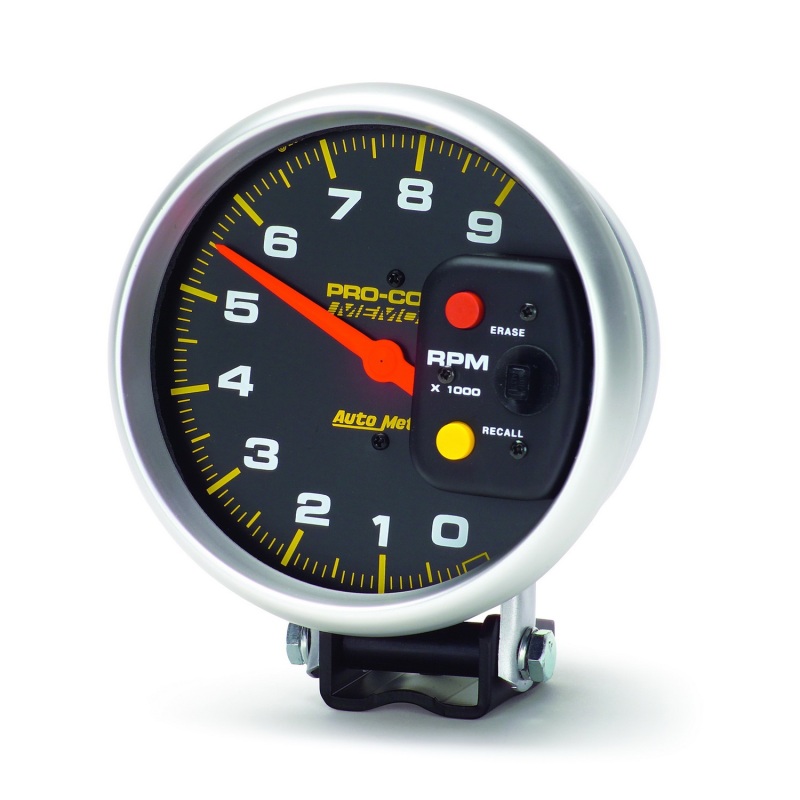 Autometer Pro-Comp 5in / 0-9K RPM / Pedestal w/Peak Memory Tachometer thumbnail 6