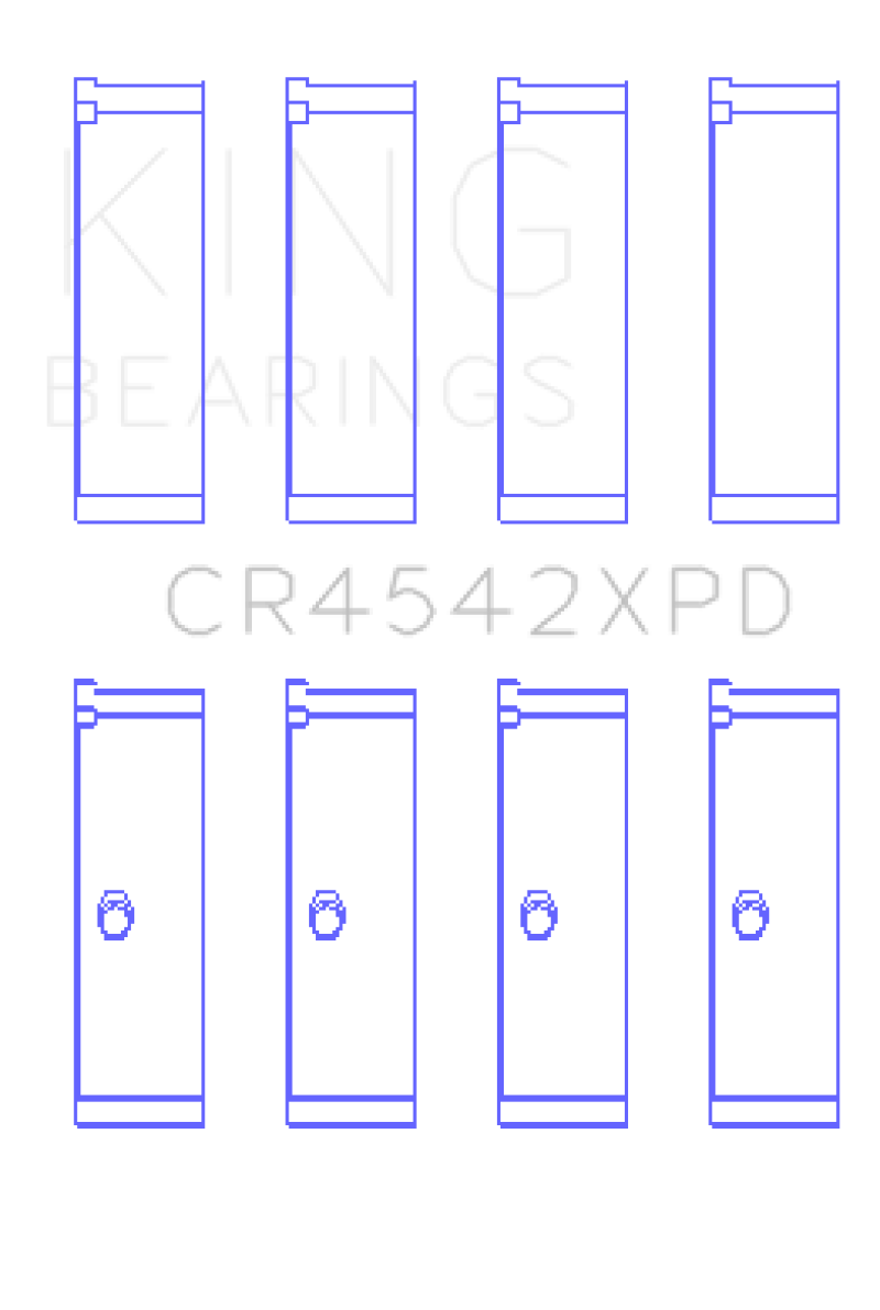 King Honda K-Series (except A3) 16v 2.0L/2.3L/2.4 XP Tri-Metal Performance Rod Bearing - Set of 4 thumbnail 3