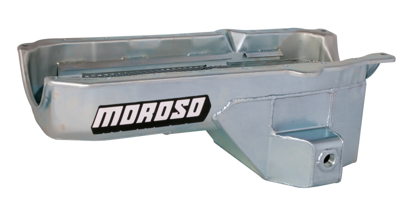 Moroso 86-Up Chevrolet SBC (w/Passenger Side Dipstick) Wet Sump 5.5qt 7.5in Steel Oil Pan - Black thumbnail 6