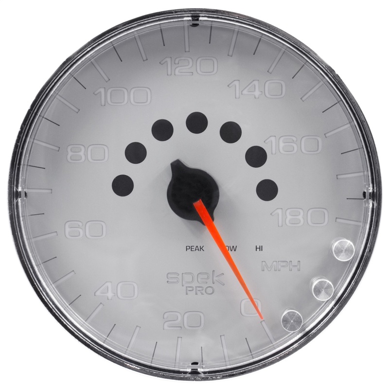 Autometer Spek-Pro Gauge Speedometer 5in 180 Mph Elec. Programmable Silver/Chrome thumbnail 8