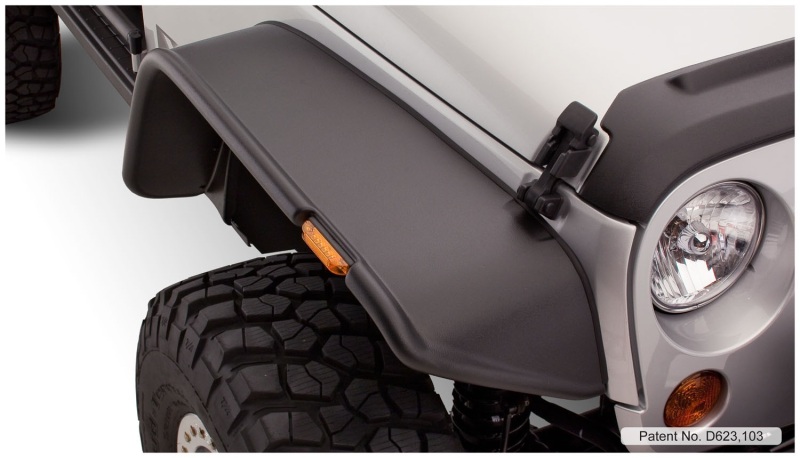 07-18 Jeep Wrangler Flat Style Flares 4pc Fits 2-Door Sport Utility Only - Black - Image 3