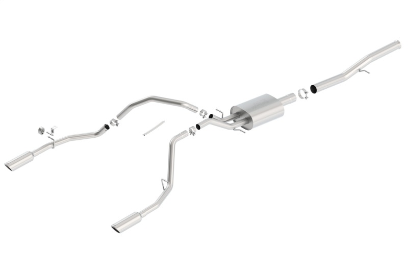 Borla 14 Silv/Sierra 1500 EC Std/CC Short 143.5in WB S-Type Single Split Rear Exit Cat-Back Exhaust thumbnail 5