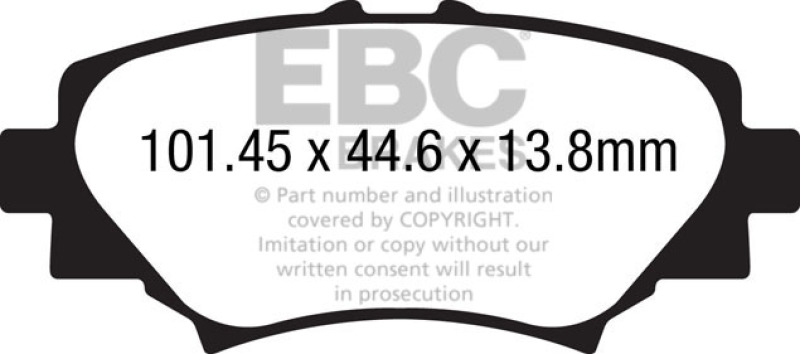 EBC 14+ Mazda 3 2.0 (Japan Build) Redstuff Rear Brake Pads thumbnail 5