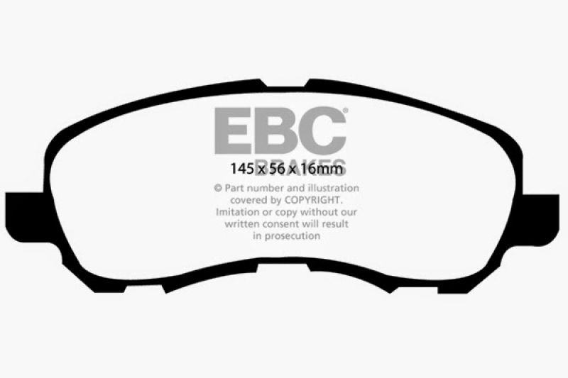 EBC 11-14 Chrysler 200 2.4 Yellowstuff Front Brake Pads thumbnail 6
