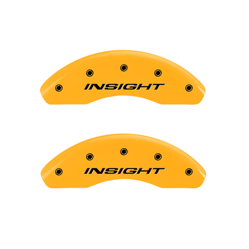 MGP Front set 2 Caliper Covers Engraved Front Insight Yellow finish black ch thumbnail 5