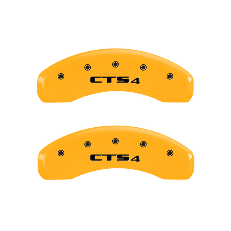 MGP 4 Caliper Covers Engraved Front Cursive/Cadillac Engraved Rear CTS Black finish silver ch thumbnail 9