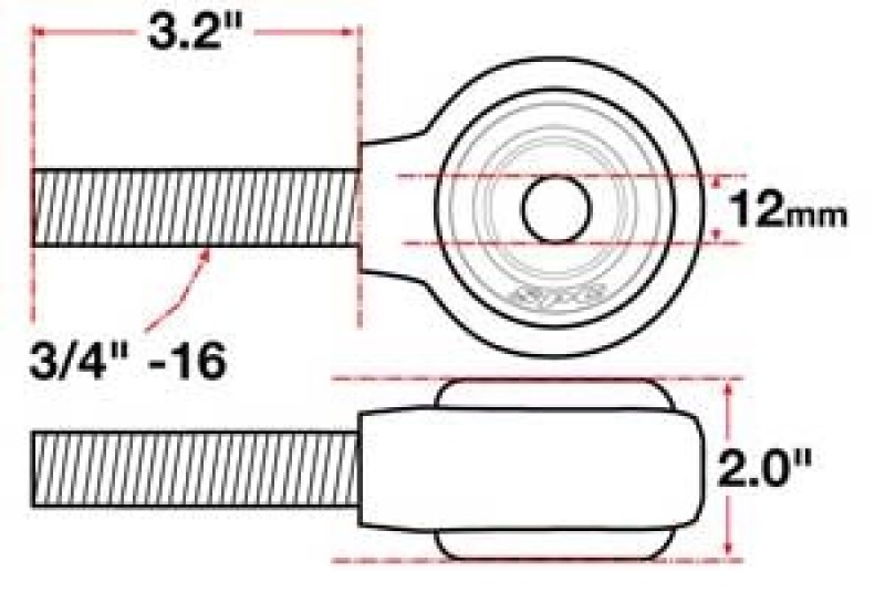 SPC Performance xAxis Sealed Flex Joint LH 3/4in-16x12mm BH x 2in W thumbnail 6