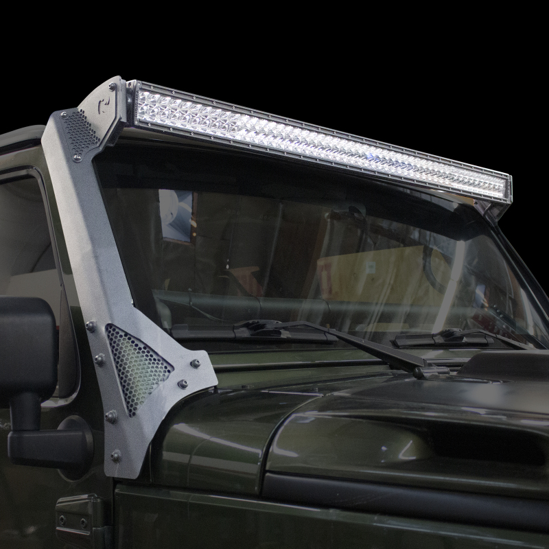 Go Rhino 07-18 Jeep Wrangler JK/JKU (Ex Mjve/392/4xe) Windshield Light Bar Mount Brkt - 50in Sgl Row thumbnail 3