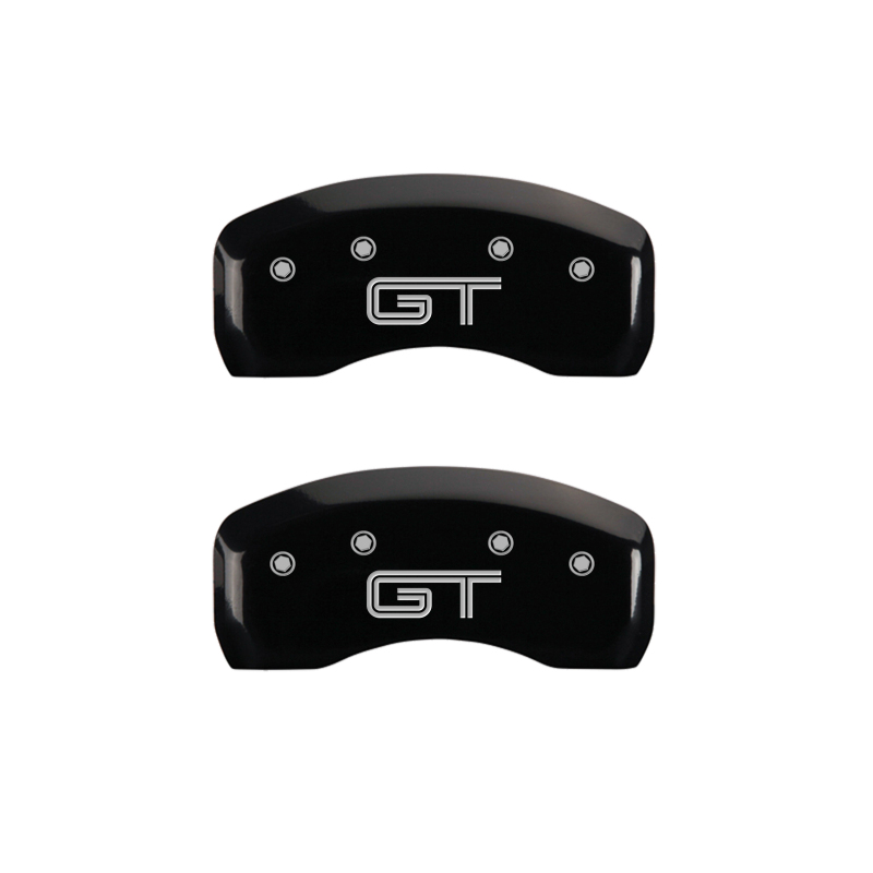 MGP 4 Caliper Covers Engraved Front Mustang Engraved Rear S197/GT Black finish silver ch thumbnail 9