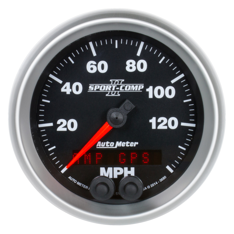 Autometer Sport-Comp II 3-3/8in 0-140MPH In-Dash Electronic GPS Programmable Speedometer thumbnail 8