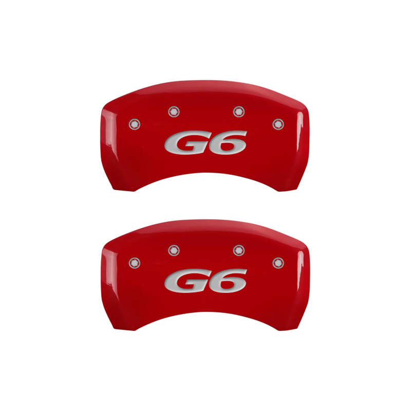 MGP 4 Caliper Covers Engraved Front Pontiac Engraved Rear G6 Red finish silver ch thumbnail 2