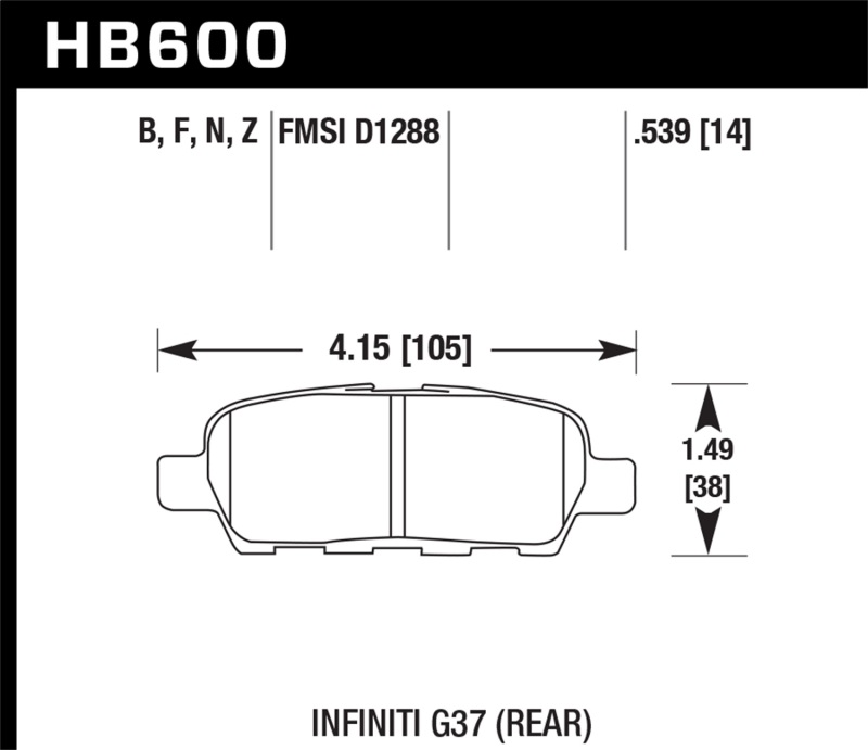 Hawk Infiniti G35 Sport/G37 / 08-10 Nissan Rogue / 07-09 Sentra SE-R / 10 Sentra SE-R M/T Performanc thumbnail 5