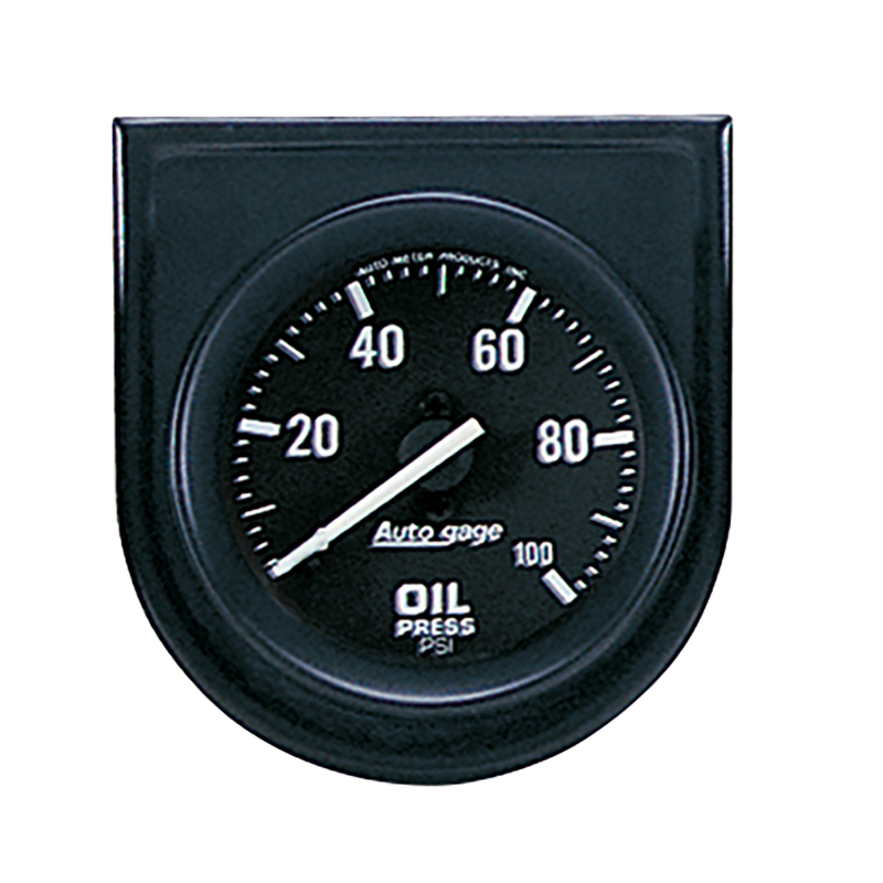 Autometer AutoGage Gauge Console 100psi Oil Pressure Gauge - Black Dial/Black Bezel thumbnail 4