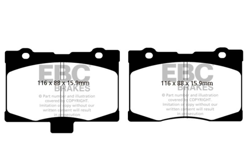 EBC 05-08 Acura RL 3.5 Yellowstuff Front Brake Pads thumbnail 4