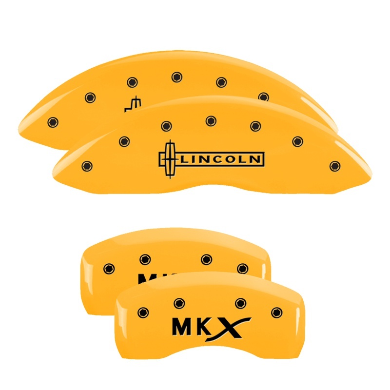 MGP 4 Caliper Covers Engraved Front Lincoln Engraved Rear MKX Yellow finish black ch thumbnail 7