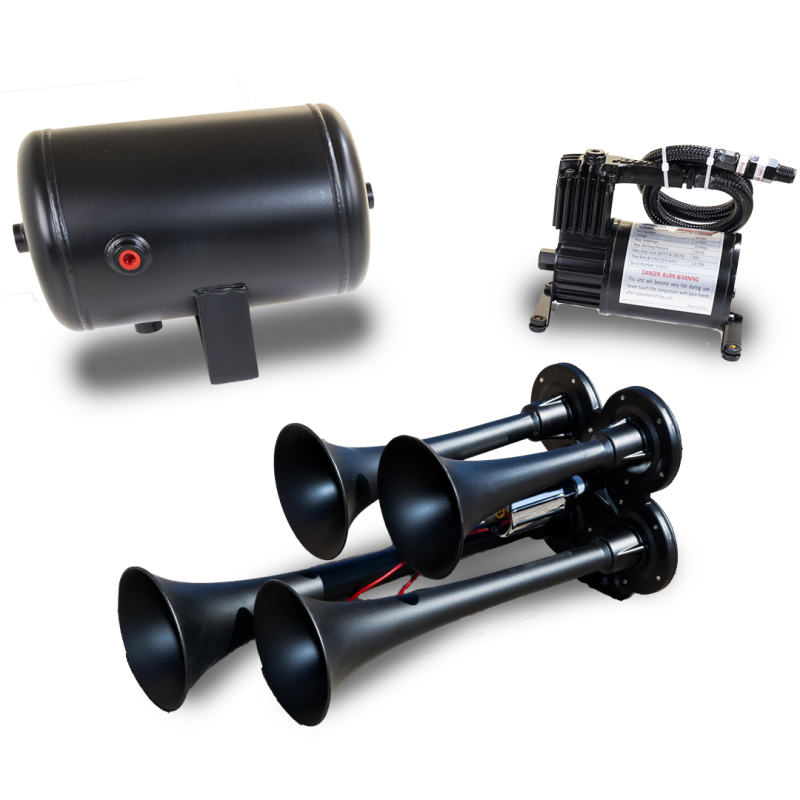 Kleinn Quad Black Horn Kit w/ 130 PSI Air Compressor / 1.0 gal Air Tank thumbnail 4