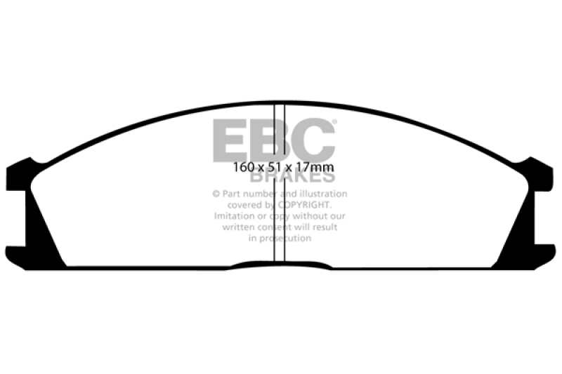 EBC 98-04 Nissan Frontier 2.4 2WD Ultimax2 Front Brake Pads thumbnail 2