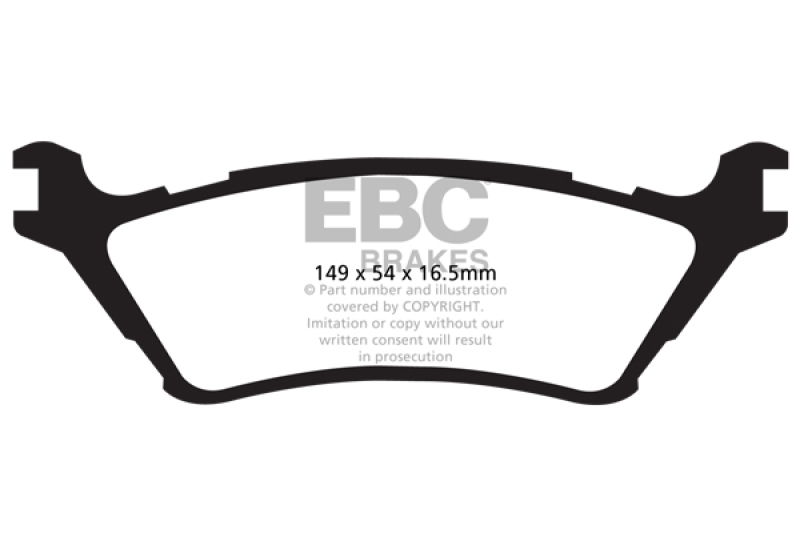 EBC 15+ Ford F150 2.7 Twin Turbo (2WD) Greenstuff Rear Brake Pads thumbnail 3