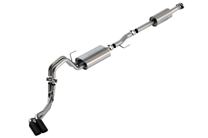 Borla F-150 2021 3.3L CC SB EC STB XL/XLT/Lariat/KR/Plnm/LTD 3/2.25 DSE Cat-Back ATAK Black CHR Tips thumbnail 2