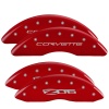 MGP 4 Caliper Covers Engraved Front C6/Corvette Engraved Rear C6/Z06 Red finish silver ch thumbnail 8