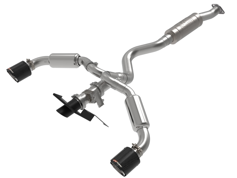 aFe 23-24 Toyota GR Corolla L3 1.6L (t) Gemini XV 3in to 2-1/2in CatBack Exhaust w/Carbon Fiber Tips thumbnail 2