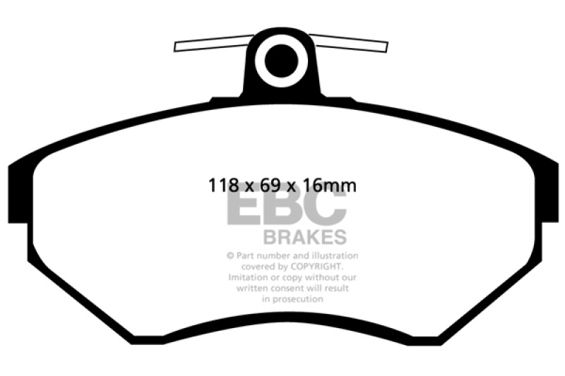 EBC 97-02 Volkswagen Cabriolet 2.0 Redstuff Front Brake Pads thumbnail 4