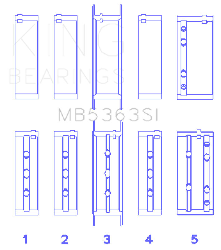 King Engine Bearings General Motors 379/395 (Size +0.25mm) Main Bearing Set thumbnail 3