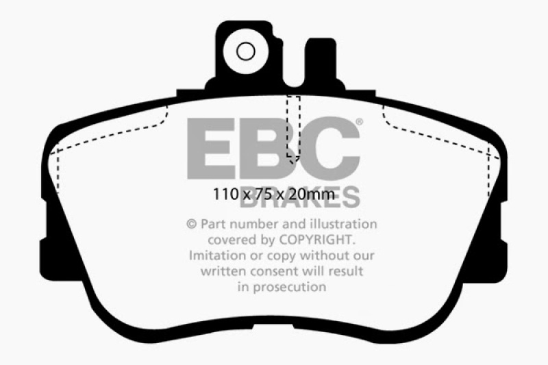EBC 94-95 Mercedes-Benz C220 (W202) 2.2 Redstuff Front Brake Pads thumbnail 6
