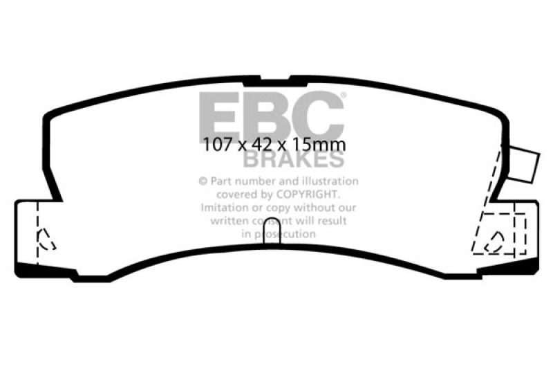 EBC 86-92 Toyota Corolla 1.6 Redstuff Rear Brake Pads thumbnail 4