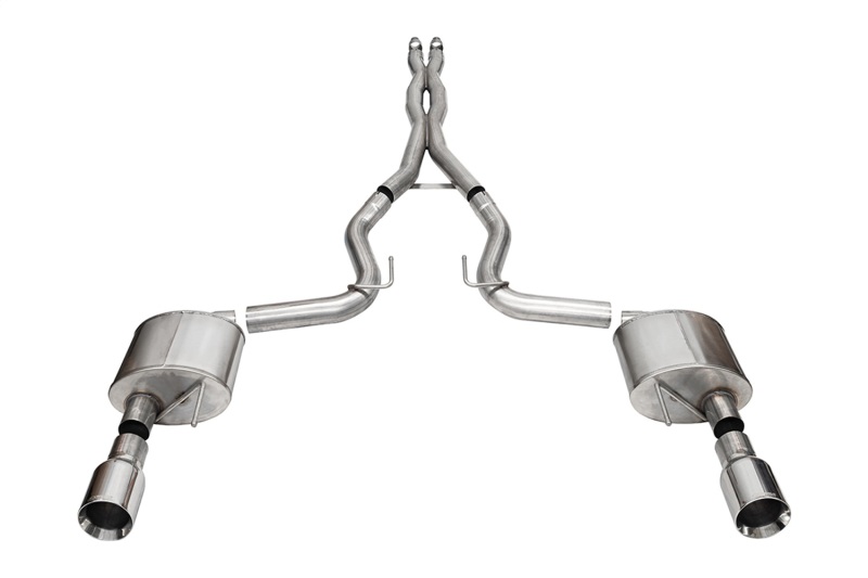 Corsa 24+ Ford Mustang GT Xtreme CatBack Exhaust Sys 3.0in Dual Rear Exit w/4.5in Straight Cut Tips thumbnail 2