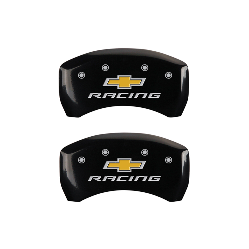 MGP 4 Caliper Covers Engraved Front & Rear Chevy racing Black finish silver ch thumbnail 6