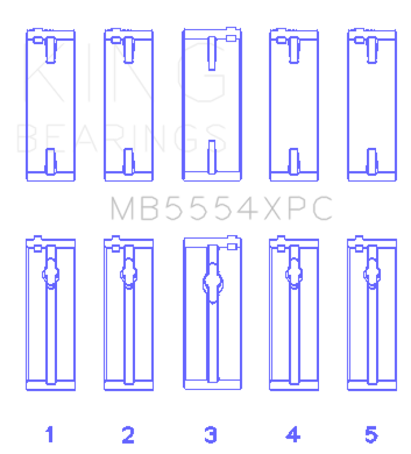King Engine Bearings Toyota 3SGTE 16V 2.0L pMaxKote Performance Main Bearing Set - Size STD thumbnail 3
